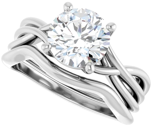 14K White 8 mm Round Solitaire Engagement Ring Mounting (10)