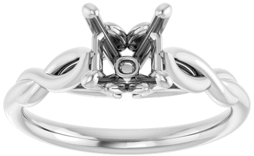Sužadėtuvių Žiedas „Solitaire Sculptural“ 14k white gold Asscher 6mm (3)