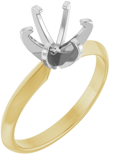 Sužadėtuvių Žiedas „Solitaire“ 585 Baltojo Ir Geltonojo Aukso Round 7.4mm (1)