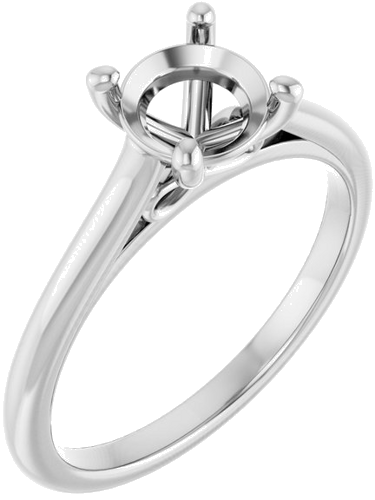 Platinum  6.5 mm Round Solitaire Engagement Ring Mounting (1)