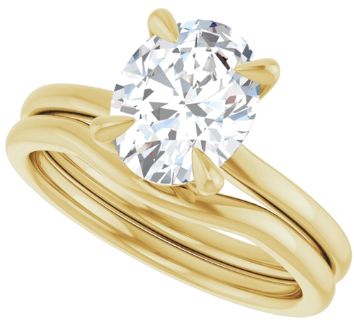 Sužadėtuvių Žiedas 14k yellow gold Oval 9mm x 7mm (10)