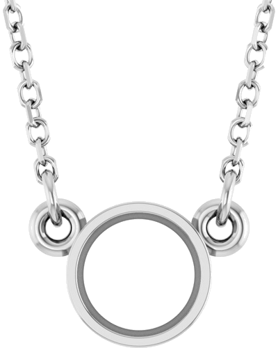 Sterling Silver 5.2 mm Round Bezel-Set Solitaire 18  Necklace Mounting (1)