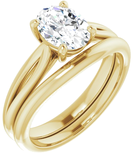 Sužadėtuvių Žiedas „Solitaire“ 14k yellow gold Oval 8mm x 6mm (6)