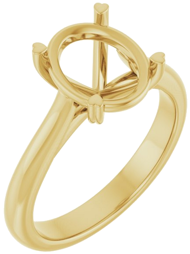 Sužadėtuvių Žiedas „Hearts on Top™“ 14k yellow gold Oval 10mm x 8mm (1)