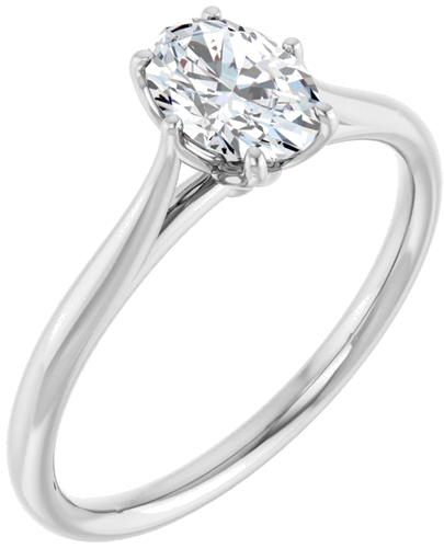 14K White 7x5 mm Oval Engagement Ring Mounting (6)