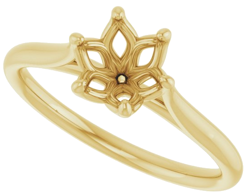 14K Yellow 6.5 mm Round Engagement Ring Mounting (5)