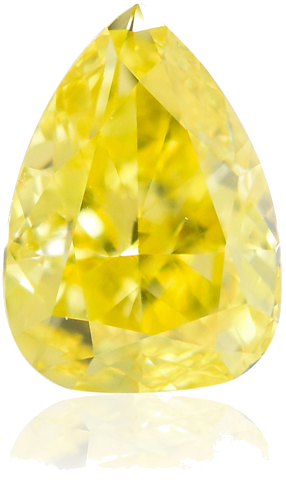 0.42 carat Fancy Vivid  Yellow-SI2 Natūralus Pear Deimantas (1)