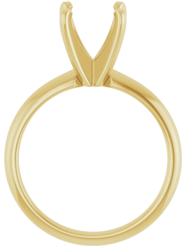 14K Yellow 7.8-8.6 mm Round 4-Prong Solitaire Ring Mounting (2)