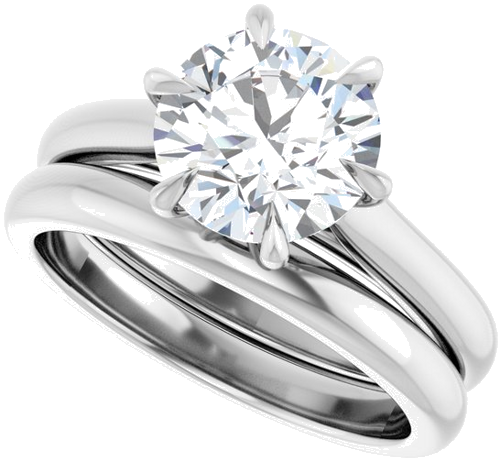 Sužadėtuvių Žiedas „Claw-Prong“ 14k white gold Round 8.2mm (10)