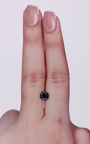 0.88 carat Fancy Black-VVS2 Excellent cut Natūralus Round Deimantas (1)