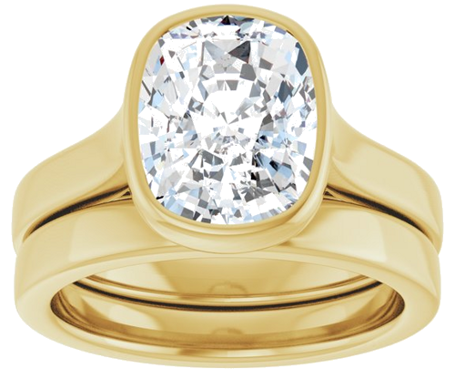 Sužadėtuvių Žiedas „Bezel-Set Solitaire“ 14k yellow gold Elongated Cushion 10mm x 8mm (8)