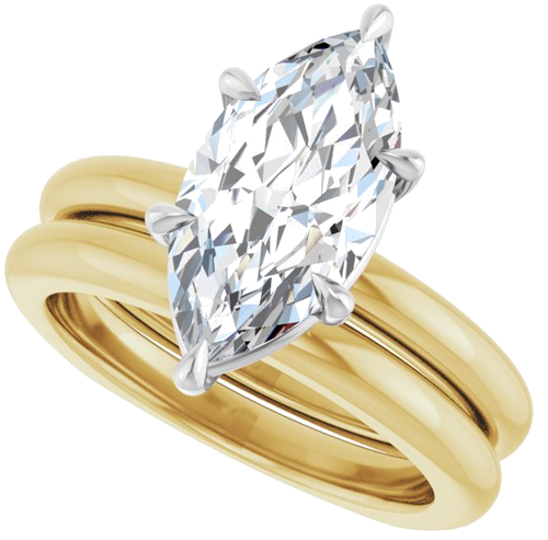 Sužadėtuvių Žiedas „Claw-Prong Euro Shank“ 14k yellow/white gold Marquise 14mm x 7mm (10)