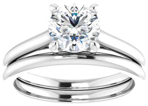 Platinum  6.5 mm Round Solitaire Engagement Ring Mounting (8)