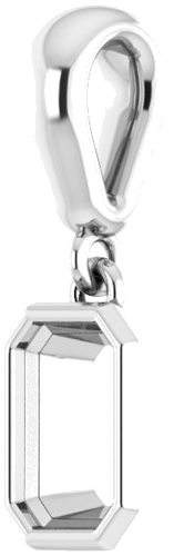 Sterling Silver  6x4 mm Emerald Pendant Mounting (2)