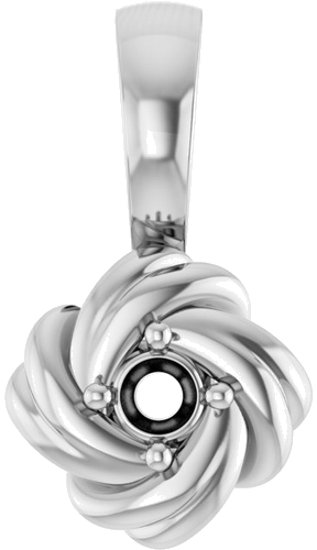 Pakabukas „Knot“ 14k white gold Round 3mm (1)
