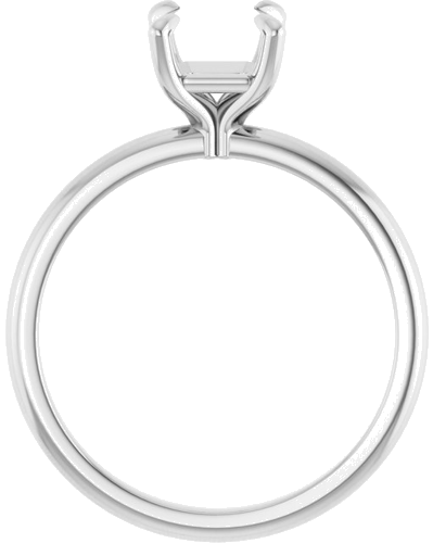 14K White  6x6 mm Asscher Solitaire Engagement Ring Mounting (2)