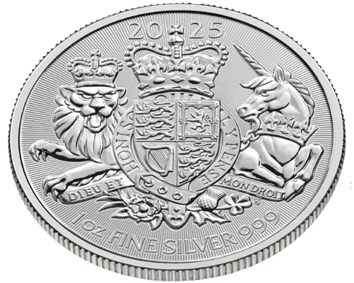 1 oz Кралски герб 2025 Великобритания Сребърна монета (3)