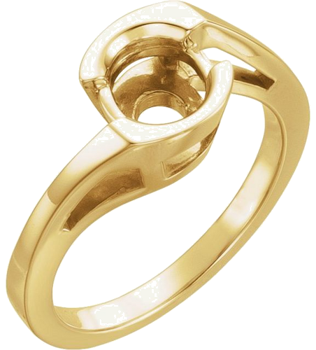 Sužadėtuvių Žiedas „Half-Bezel Solitaire“ 14k yellow gold Round 8.8mm (1)