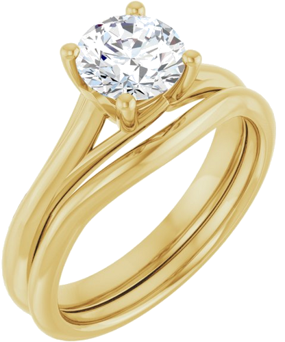 14K Yellow 6.5 mm Round Solitaire Engagement Ring Mounting (6)