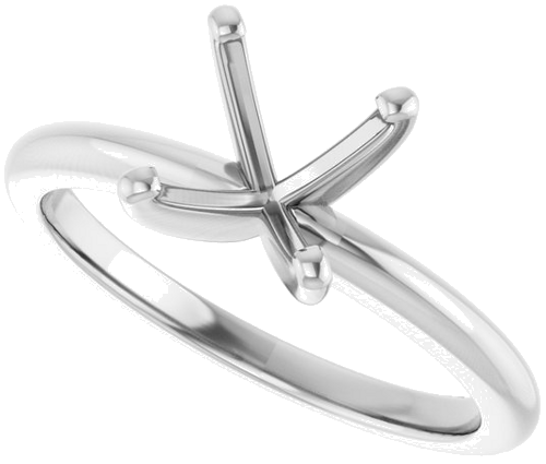 14K White  7 mm Cushion Solitaire Engagement Ring Mounting (5)