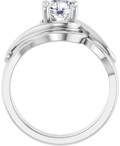 Sužadėtuvių Žiedas „Solitaire“ 14k white gold Round 6.5mm (7)