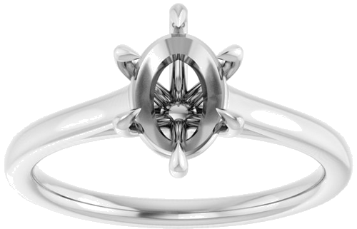Sužadėtuvių Žiedas „Claw-Pong“ 14k white gold Oval 8mm x 6mm (3)