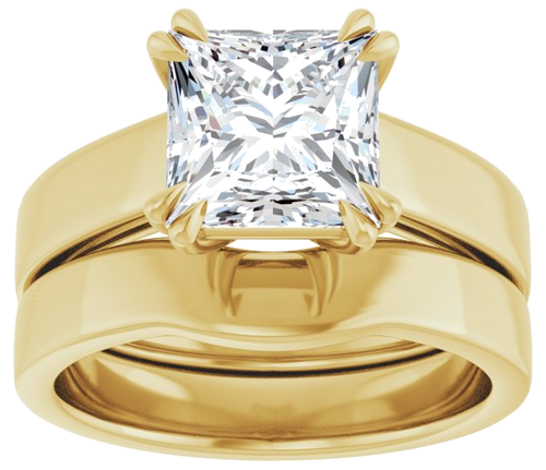 Sužadėtuvių Žiedas „Double Claw-Prong Solitaire“ 14k yellow gold Square 7.5mm (8)