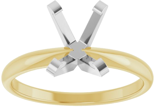 14K Yellow White 8x6 mm Emerald Solitaire Engagement Ring Mounting (3)