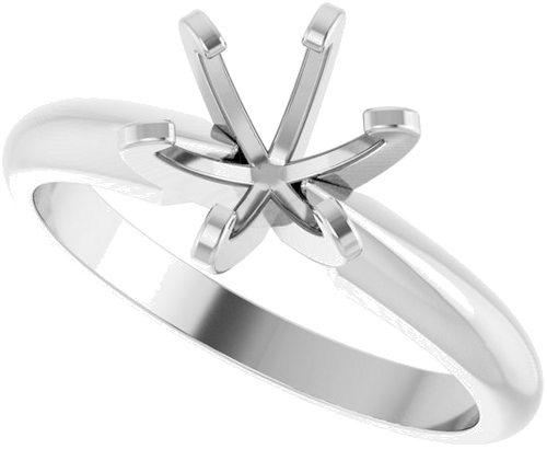 Sužadėtuvių Žiedas „Heavyweight Solitaire“ 14k white gold Round 6.4mm (5)