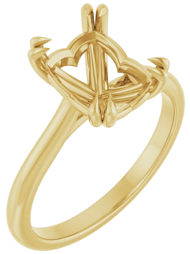 14K Yellow 9x7 mm Emerald Solitaire Engagement Ring Mounting (1)