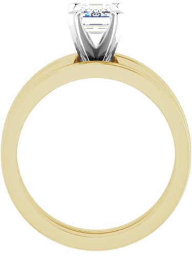 Sužadėtuvių Žiedas „Solitaire“ 585 Baltojo Ir Geltonojo Aukso Emerald 7mm x 5mm (7)