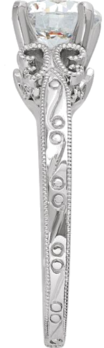 Sužadėtuvių Žiedas „Engraved“ 585 Baltojo Aukso Round 6.5mm (3)