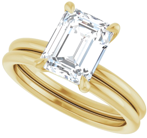 Sužadėtuvių Žiedas „Claw-Prong Solitaire“ 14k yellow gold Emerald 8.5mm x 6.5mm (10)