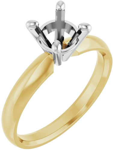 Sužadėtuvių Žiedas „Solitaire“ 14k yellow/white gold Round 6.5mm (1)