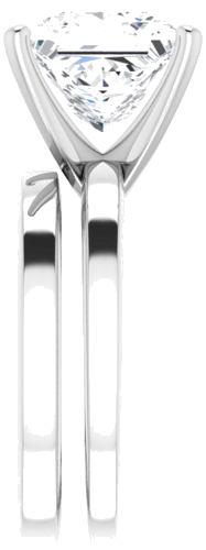 Sužadėtuvių Žiedas „Solitaire“ 10k white gold Square 9mm (9)