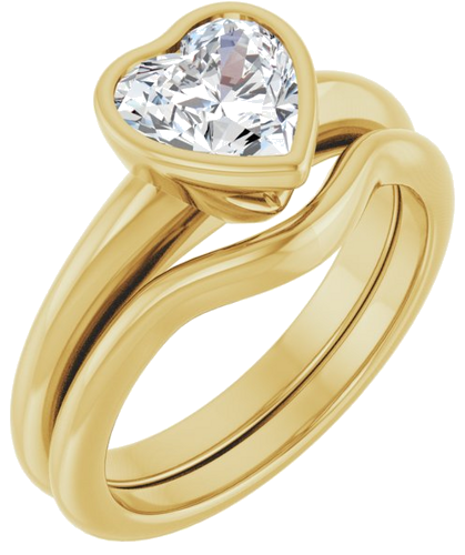 Sužadėtuvių Žiedas „Bezel-Set Solitaire“ 14k yellow gold Heart 7mm (6)