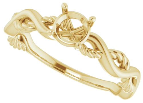 Sužadėtuvių Žiedas „Infinity-Inspired“ 585 Geltonojo Aukso Round 5.2mm (5)