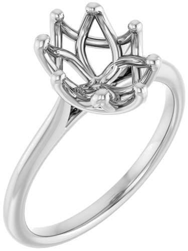 Sužadėtuvių Žiedas „Solitaire“ 14k white gold Oval 10mm x 8mm (1)