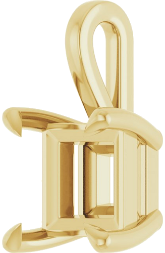 Pakabukas „Solitaire“ 10k yellow gold Square 5mm (2)