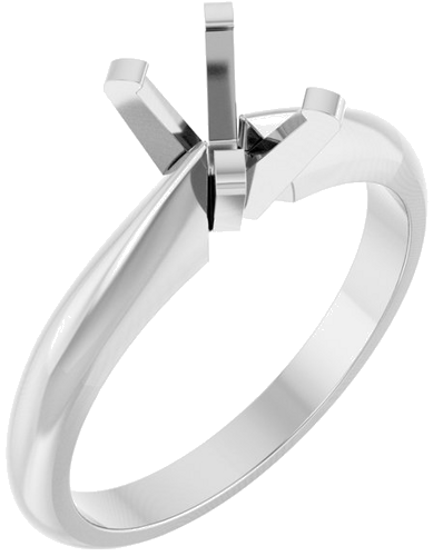 Sužadėtuvių Žiedas „Solitaire“ 14k white gold Oval 7mm x 5mm (1)