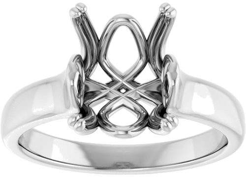 Sužadėtuvių Žiedas „Solitaire“ 14k white gold Emerald 10mm x 8mm (3)