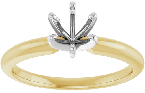 Sužadėtuvių Žiedas „Solitaire“ 14k yellow/white gold Round 5.7mm x 6mm (3)