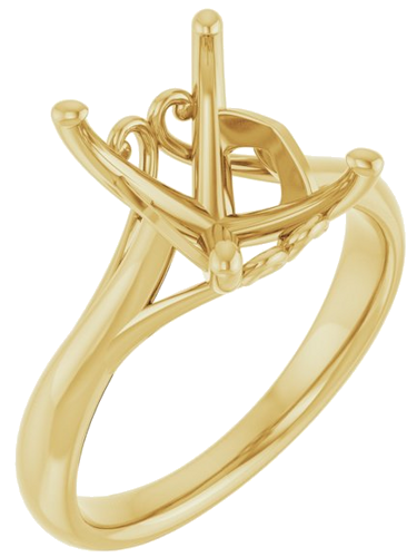 Sužadėtuvių Žiedas „Solitaire“ 14k yellow gold Emerald 10mm x 8mm (1)
