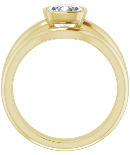 Sužadėtuvių Žiedas „Bezel-Set Solitaire“ 14k yellow gold Cushion 6mm (7)