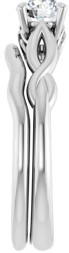 Sužadėtuvių Žiedas „Solitaire“ 585 Baltojo Aukso Round 5.2mm (9)