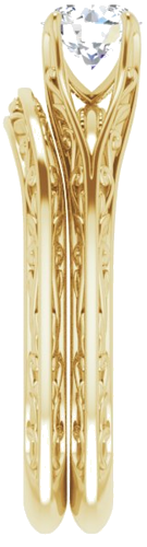 Sužadėtuvių Žiedas „Solitaire“ 585 Geltonojo Aukso Round 5.2mm (9)