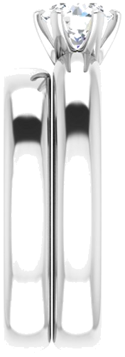 Sužadėtuvių Žiedas „Solitaire“ 585 Baltojo Aukso Round 5.5mm (9)