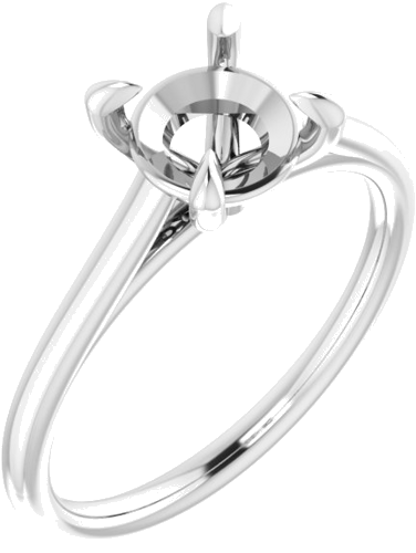 Sužadėtuvių Žiedas „Solitaire“ 585 Baltojo Aukso Round 7mm (1)