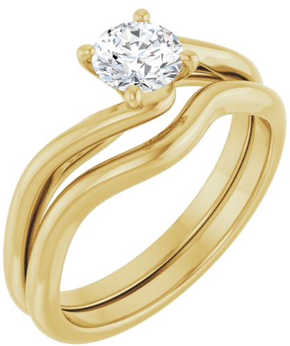 Sužadėtuvių Žiedas „Bypass“ 14k yellow gold Round 5.2mm (6)