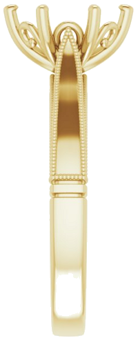 14K Yellow  9x7 mm Oval Solitaire Engagement Ring Mounting (4)